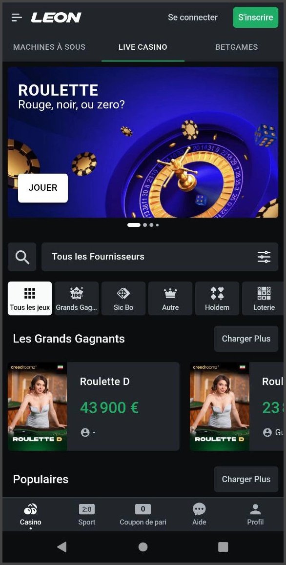 Leon casino en ligne à France